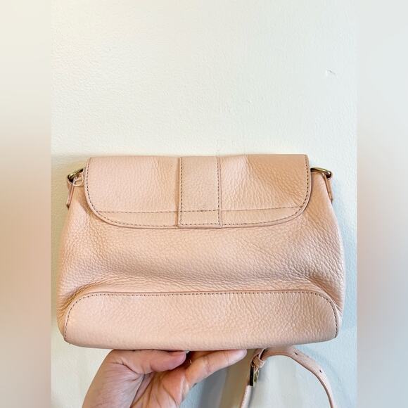 Talbots pink leather crossbody bag neutral spring summer balletcore - Picture 3 of 9